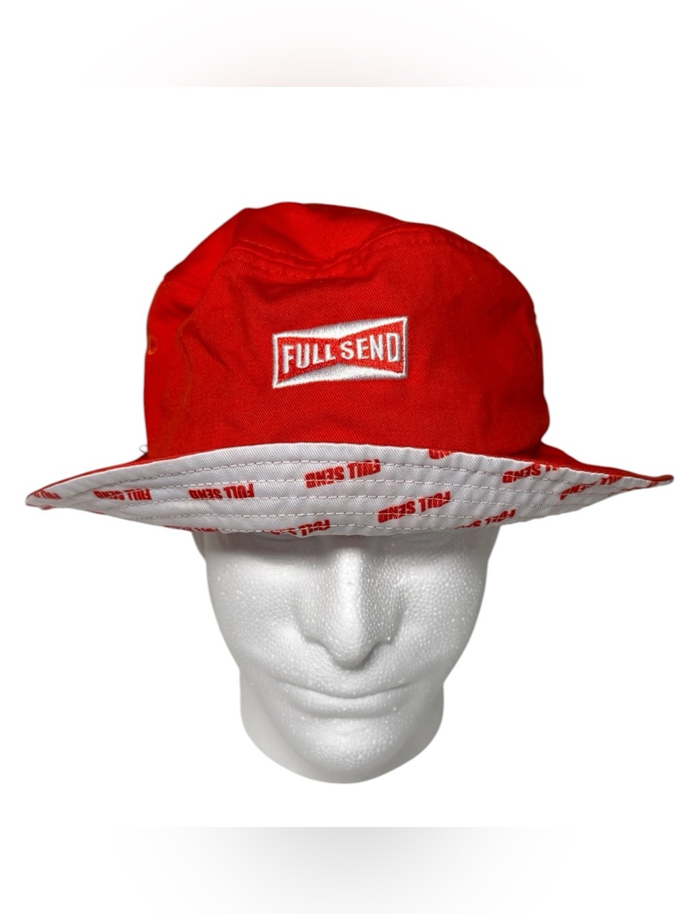 Full Send Nelk Bucket Hat Orange White All Over Print Streetwear